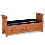 Aspen 2-Drawer Santa Fe Bench with Inlay